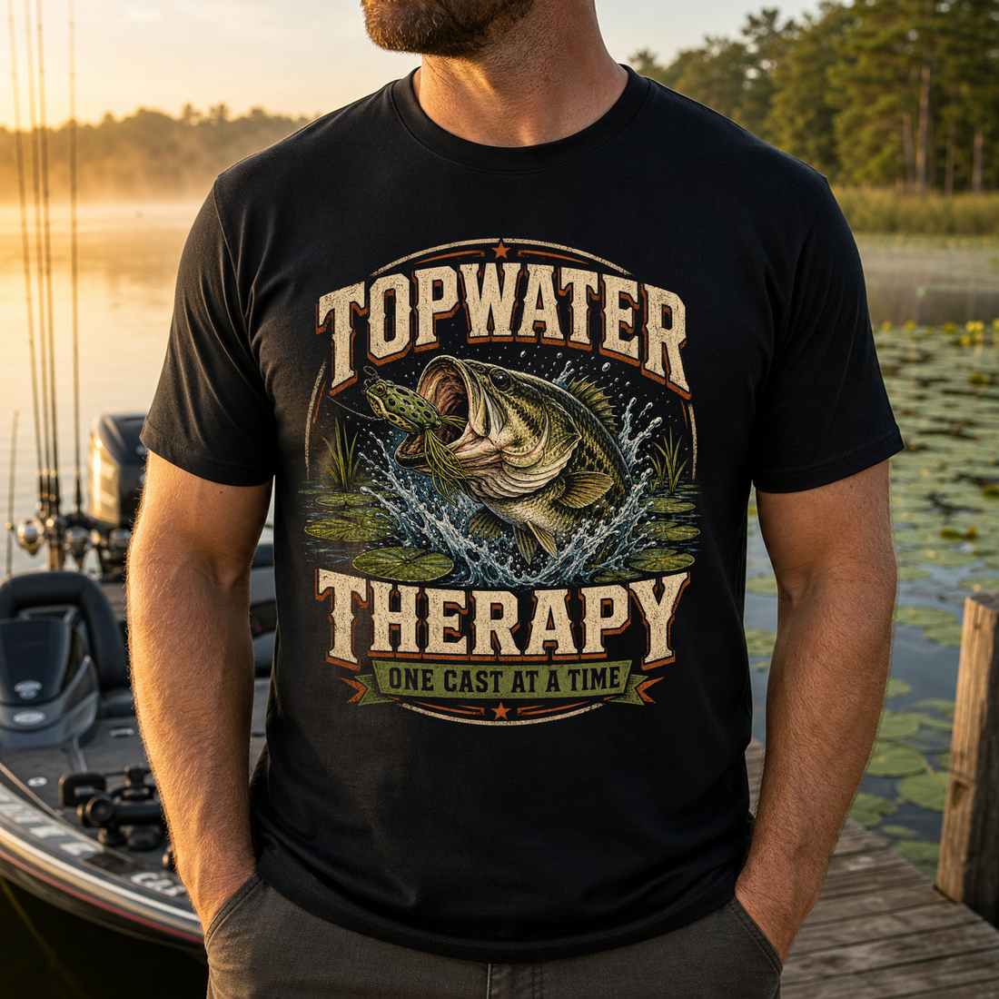 Topwater Therapy Bass Fishing T-Shirt