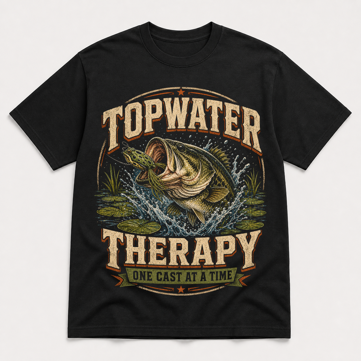 Topwater Therapy Bass Fishing T-Shirt