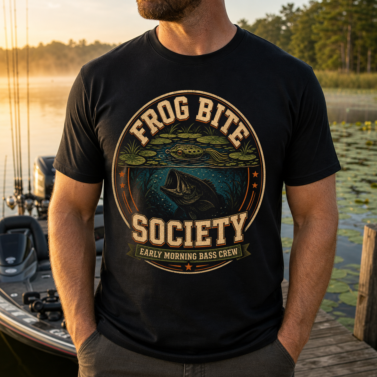 Frog Bite Society Bass Fishing T-Shirt