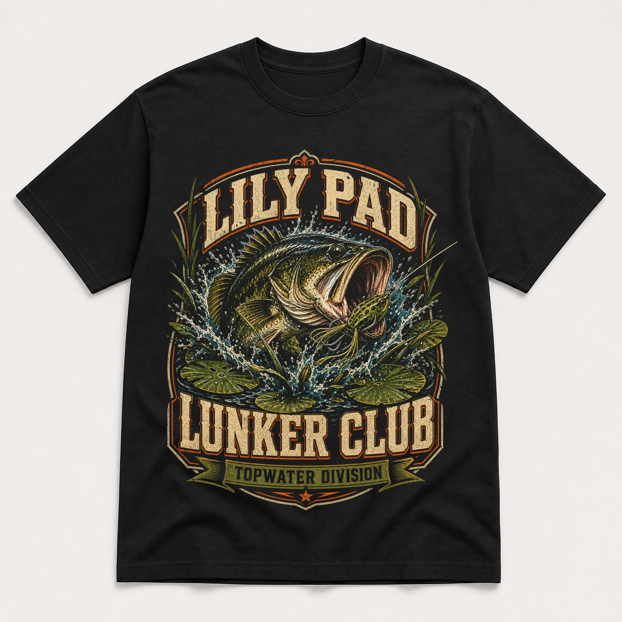 Lily Pad Lunker Club Bass Fishing T-Shirt