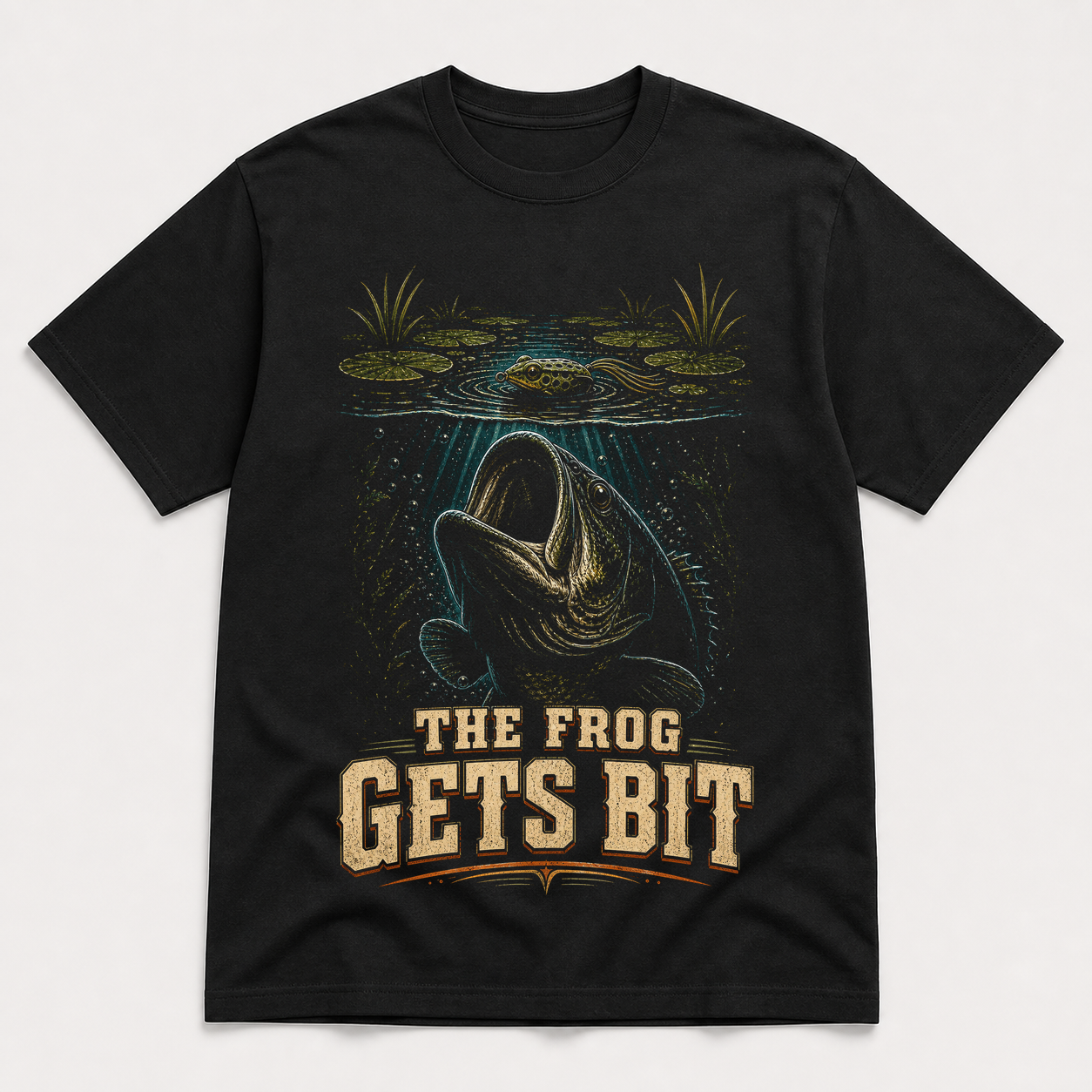 The Frog Gets Bit Bass Fishing T-Shirt