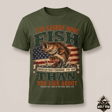 I've Caught More Fish Than You Lied About Men’s Bass Fishing T-Shirt