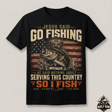 Jesus Said Go Fishing Men’s Christian Bass Fishing T-Shirt