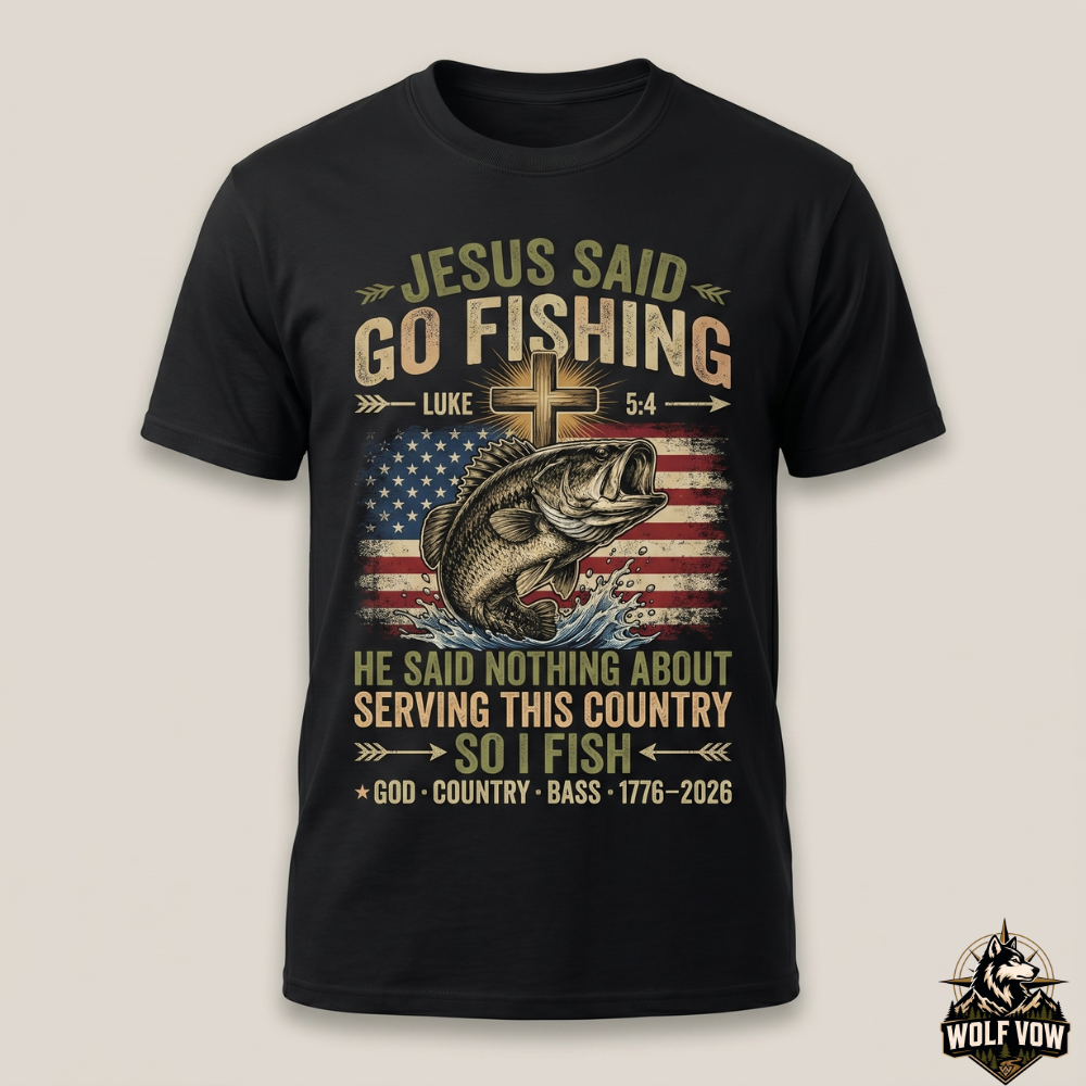 Jesus Said Go Fishing Men’s Christian Fishing T-Shirt