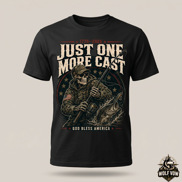 Just One More Cast 1776–2026 Men’s Fishing T-Shirt