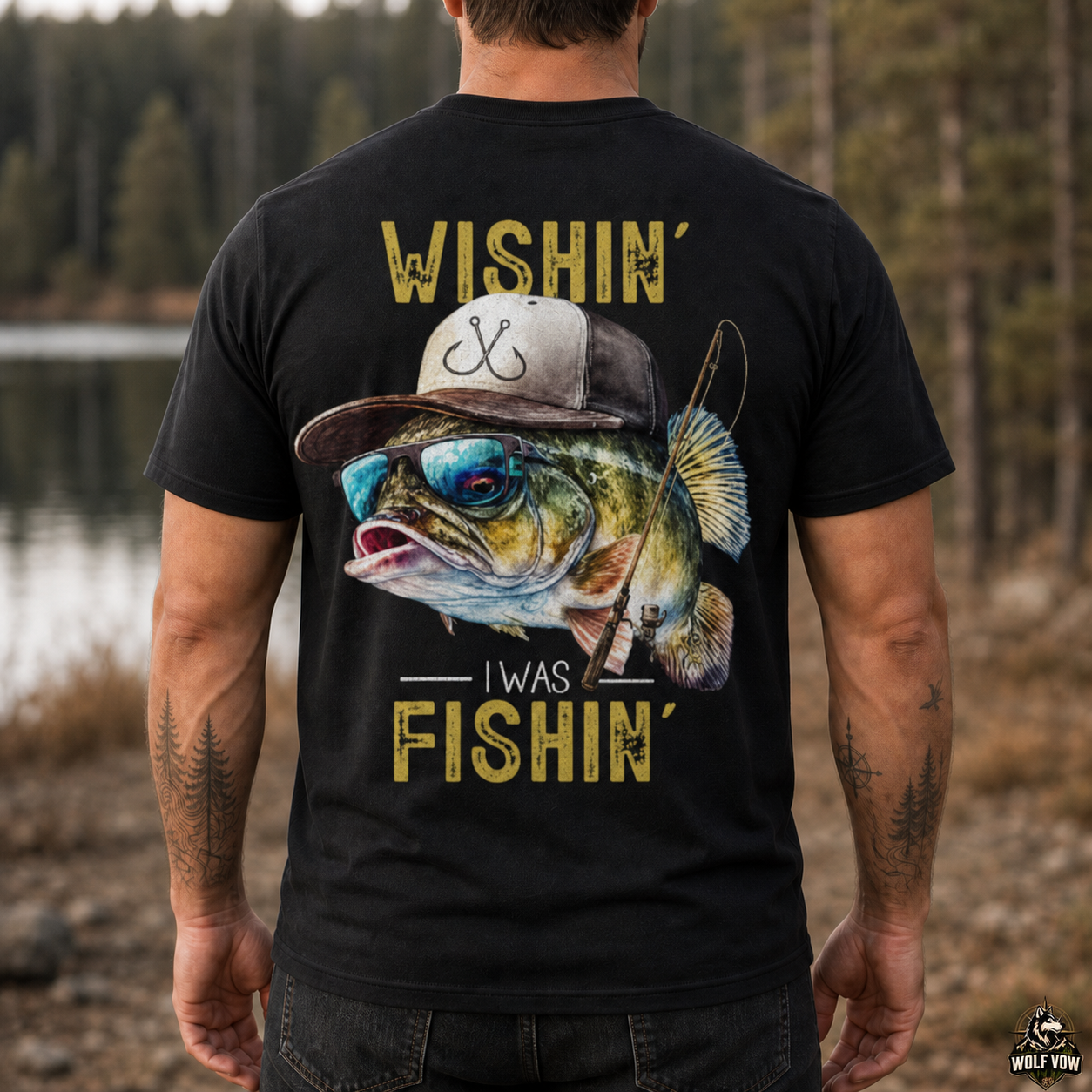Wishin’ I Was Fishin’ Funny Fishing T-Shirt