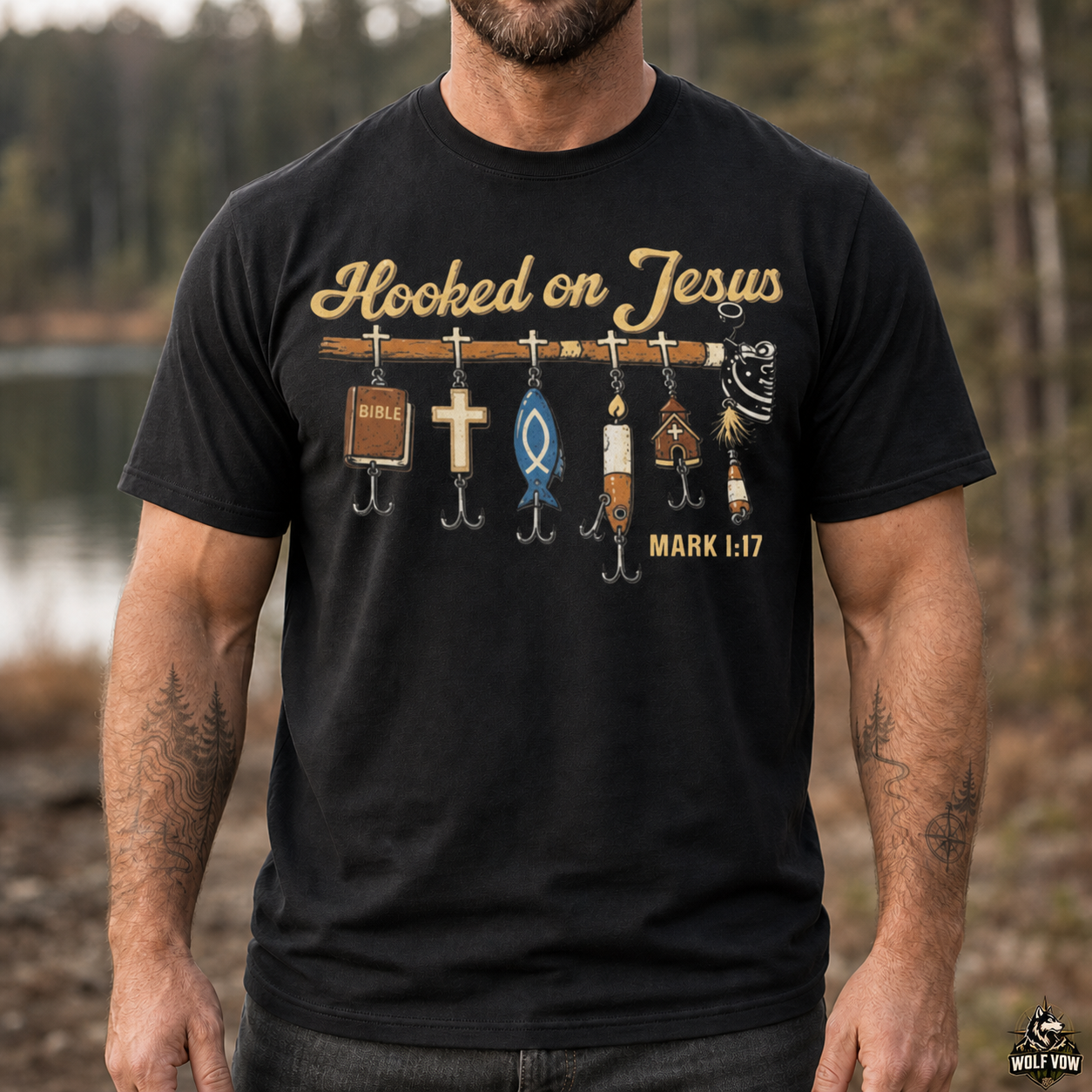 Hooked on Jesus Christian Fishing T-Shirt