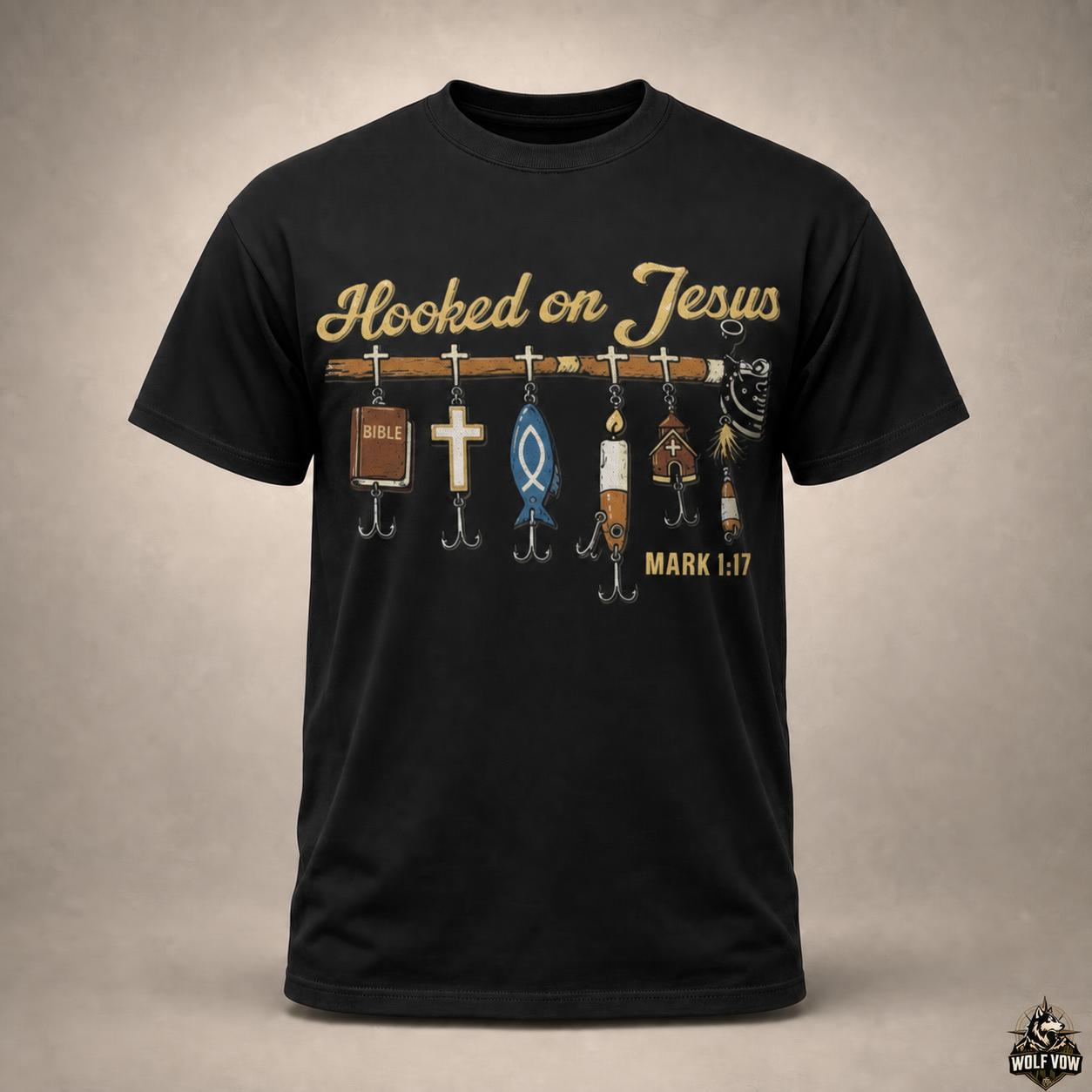 Hooked on Jesus Christian Fishing T-Shirt