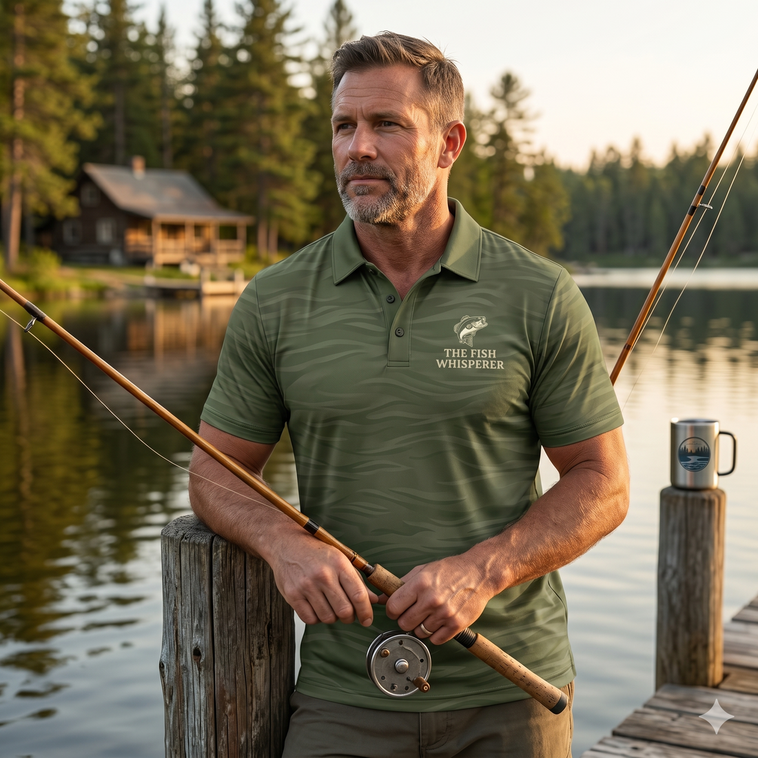 The Fish Whisperer Men’s Fishing Polo Shirt