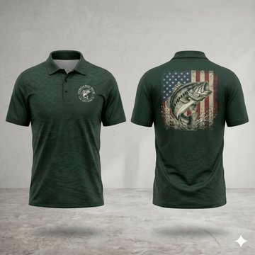 American Bass Angler Men’s Performance Fishing Polo Shirt